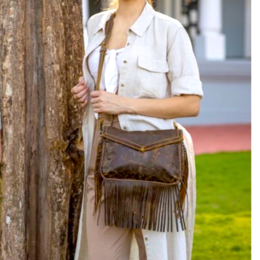 Myra Cowgirl Western Boho Crossbody Leather Bag